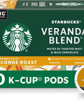 Starbucks K-Cup Coffee Pods, Starbucks Blonde Roast Hot or Iced Coffee, Veranda Blend, 60 Keurig Pods