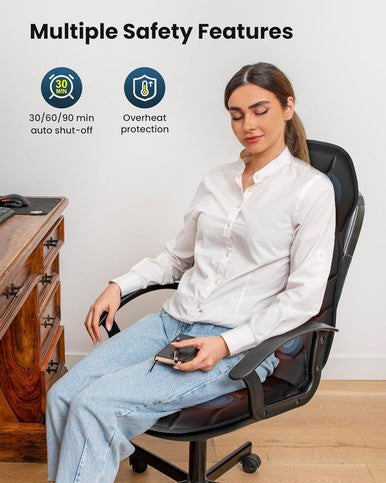 Comfier Massage Seat Cushion, Back Massager With 8 Massage Nodes & 5 Modes, Adjustable Chair Massage Pad With Heat For Home Office, Heated Chair Pad Gifts For Mom,Dad
