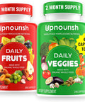 Upnourish Organic Fruits And Veggies Supplement - Support Diet Balance, Body Cleanse & Energy - 480 Fruits And Super Greens Capsules From Nature - Fruit And Vegetable Supplements For Adults & Kids