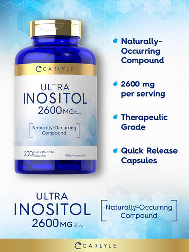 Carlyle Inositol Capsules 2600Mg | 200 Count | Non-Gmo, Gluten Free Myo-Inositol Supplement