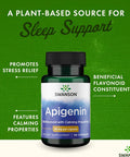 Swanson Apigenin Supplement 50mg capsules (90 count) Helps Promote Sleep Stress Relief & Overall Men's Health (Packaging May Vary)