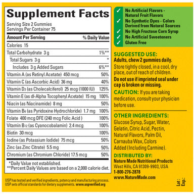 Nature Made Multivitamin Gummies Mens & Womens Gummy Vitamins & Minerals Adult Multivitamin Gummy Daily Nutritional Support 150 Vitamin Gummies 75 Day Supply