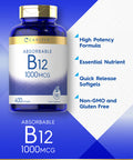 Carlyle Vitamin B12 Absorbable 1000Mcg | 400 Softgels | Non-Gmo And Gluten Free Supplement