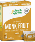 Health Garden Monk Fruit Sweetener Classic - Non Gmo - Gluten - Sugar Substitute - her - Keto Friendly (40 Packets)