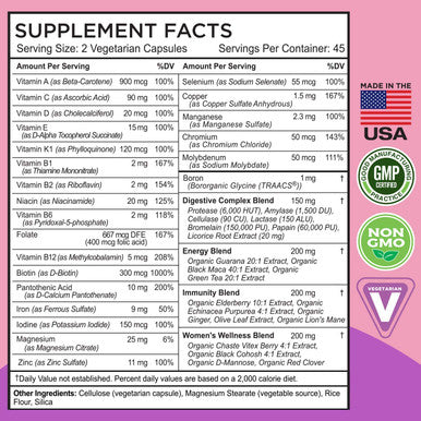 FarmHaven Milk Thistle Capsules 11250mg Strength and Multivitamin for Women 22 Essential Nutrients Fruits Veggies Womens Multivitamin Boosts Energy Immune Heart Health Bundle