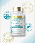 Carlyle Hyaluronic Acid With Collagen 900Mg | 90 Capsules | With Msm | Hydrolyzed Collagen Complex | Non-Gmo, Gluten Free Supplem