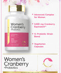 Women'S Cranberry Plus Probiotics | 120 Capsules | With 14 Probiotic Strains | Vegetarian, Non-Gmo, Gluten Free Supplement