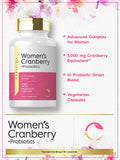 Women'S Cranberry Plus Probiotics | 120 Capsules | With 14 Probiotic Strains | Vegetarian, Non-Gmo, Gluten Free Supplement