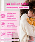 Pink Stork Postpartum Probiotics with Ashwagandha and Chamomile Postpartum Essentials for Hormone Balance Mood Support Gut Health Digestive Wellness Postnatal Vitamins for Women 30 Capsules