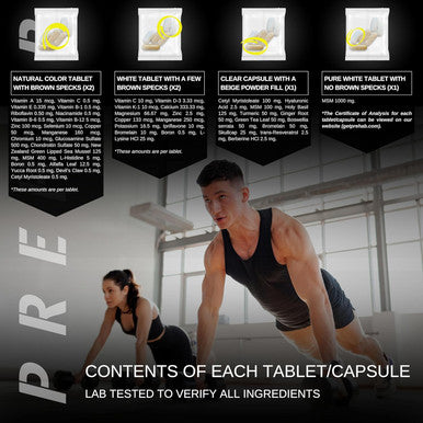 Prehab Tendon + Ligament + Total Joint Support Joint Supplement For Athletes 40 Ingredient Super Complex Glucosamine Chondroitin Msm Turmeric Boswellia Premium Tendon Ligament Joint Supplement