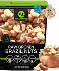 NUT CRAVINGS - Brazil Nuts Roasted & Salted - No Shell, Whole (16oz - 1 LB) Packed Fresh in Resealable Bag - Healthy Protein Food Snack, Food Assortments
