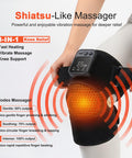 Klugpop Knee Massager With Heat For Pain Relief V5.0[2026 Upgraded] - Electric Cordless Heated Knee Brace With 6 Heat Levels And 3 Vibration Massage Mode For Men Women (Black ) 2Pack