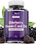 Elderberry Gummies for Adults & Kids - 90 Gummies with Sambucus Black Elderberry, Vitamin C & Zinc - Immune System Booster - Blueberry Flavour - Vegan & Vegetarian