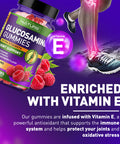 Built Nature Glucosamine Gummies With Vitamin E - Advanced Joint Support Gummy Supplement, High Potency Antioxidant & Inflammatory Response, Comfort For Back, Knees, Hands, Non Gmo, 60 Extended Delivery Gummies