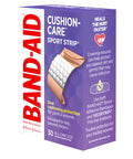 Band-Aid Brand Sterile Cushion Care Flexible Sport Strip Water Resistant Adhesive Bandages, Active First Aid & Wound Care For Minor Cuts, Scrapes & Burns, Extra-Wide Comfort Pad, 30 Ct
