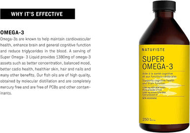 Super-Omega 3 - Supports cognitive health and brain function - Orange flavor - 250ml
