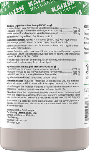 Kaizen Naturals Fermented BCAA Powder, NSF Certified, Unflavoured, 60 Servings, 300 gram