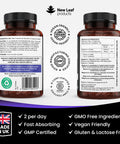 Magnesium Supplements 1200mg - Pure Magnesium Malate Capsules - Bones & Sleep Support - High Absorption Elemental - Vegan High Strength 2 Months Supply