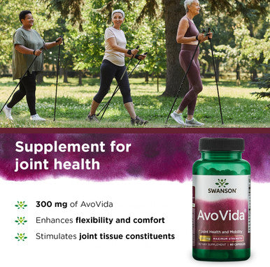 Swanson Avocado Soy AvoVida Maximum Strength ASU Supplement for Joints 300 mg 60 Capsules