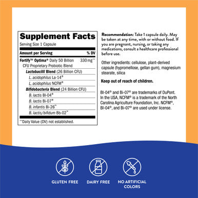 Nature'S Way Fortify Optima Daily Probiotic For Men And Women, Supports Digestive, Immune, And Colon Health*, 30 Vegan Capsules