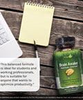 Irwin Naturals Brain Awake Focus Energy Booster Supplement With Mct Oil - 60 Liquid Soft-Gels Bundle Pill Case