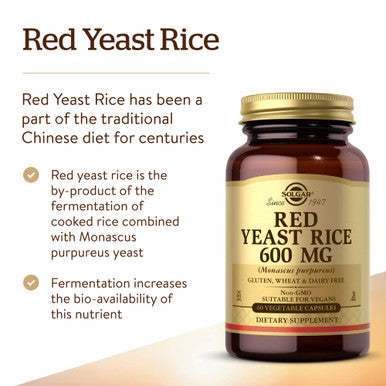 Solgar - Red Yeast Rice 60 Vegetable Capsules