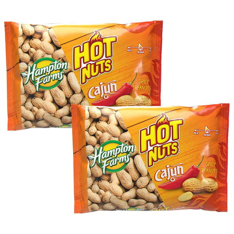 Hampton Farms Hot Nuts Cajun Spicy Peanuts, 10 oz.(Pack of 2)