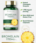 Carlyle Bromelain 1700 mg | 90 Capsules | Pineapple Enzyme Supplement | Non-GMO and Gluten