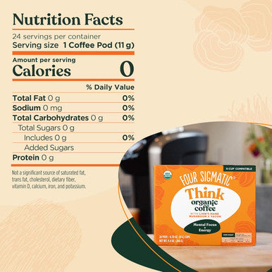 Four Sigmatic Mushroom Coffee K-Cups | Organic And Fair Trade Dark Roast Coffee With Lion S Mane Mushroom Powder & Yacon | Focus & Immune Support | Vegan & Keto | Sustainable Pods | 24 Count.