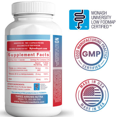 Three Arrows Iron Repair Plus Heme Iron Supplement 90 Gelatin Capsules