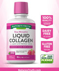 Nature's Truth Liquid Collagen 16 oz Non-GMO, Gluten Supplement Natural Berry Flavor Collagen Peptide Formula for Women and Men, Off-White (469467)