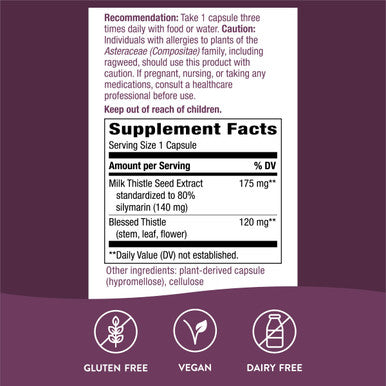 Nature'S Way Standardized Milk Thistle, Liver Function Support*, 60 Vegan Capsules