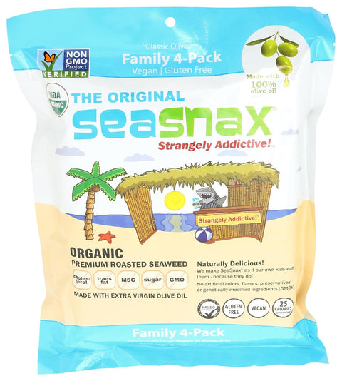 SeaSnax Organic Olive Oil Roasted Seaweed Nori Sheets, Original, 2.16 Ounce (20 Large Sheets)