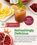 Feel Good Superfoods Feelgood Superfoods Kombucha Iced Tea Packets Delicious Pomegranate Flavored Refreshing Instant Kombucha Powder Fizzy Drink Probiotic Supplement For Gut Health 14 Pack