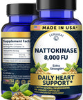 Lunakai Usa Made Nattokinase Supplement 400Mg Natto Enzyme 8000 Fu Per Serving Heart & Circulation Support Non-Gmo 60Ct 4000 Fu Capsule