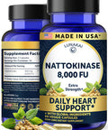 Lunakai Usa Made Nattokinase Supplement 400Mg Natto Enzyme 8000 Fu Per Serving Heart & Circulation Support Non-Gmo 60Ct 4000 Fu Capsule