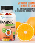 Vitamin C Gummies for Adults and Kids 80mg VIT C Per Serving as Ascorbic Acid Pectin Based Gummy Immune Support with No High Fructose Corn Syrup Gluten or Artificial Sweeteners 60 Gummies