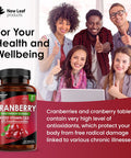 Cranberry Tablets Triple Strength 30,000Mg - 120 Cranberry Supplements Enriched With Vitamin C & D - Cranberry Supplements For Women And Men - Vegan Cranberry Tablets Made In Uk By Leaf