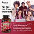 Cranberry Tablets Triple Strength 30,000Mg - 120 Cranberry Supplements Enriched With Vitamin C & D - Cranberry Supplements For Women And Men - Vegan Cranberry Tablets Made In Uk By Leaf