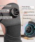 Gobok Cordless Knee Massager With Heat And Red LightKnee Brace For Arthritis Pain ReliefHeating Pad For Knee Shoulder Elbow For Women Men (Black)