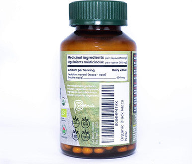 Kallpayux Organic Foods Black Maca Root Capsules 500mg 100 Capsules