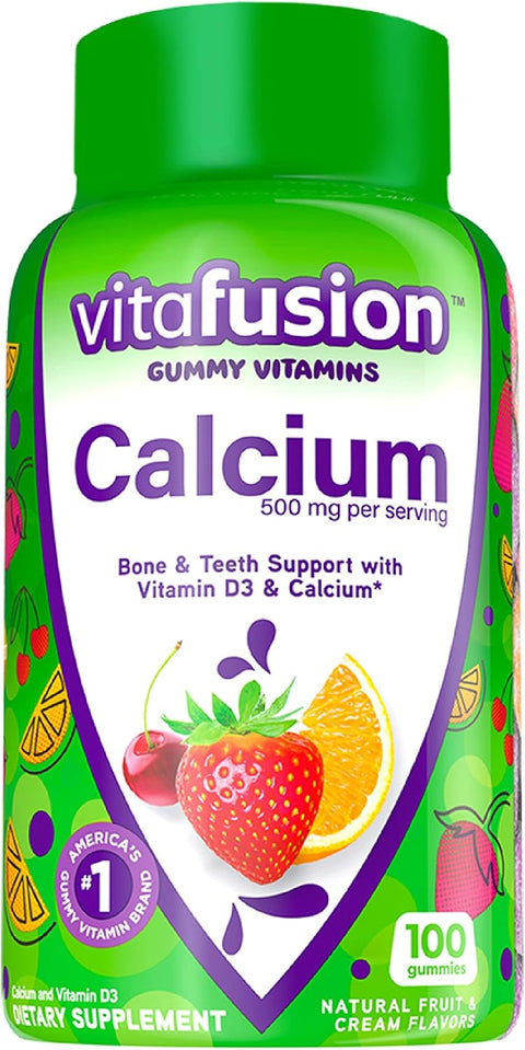 Viactiv Calcium Chews 60 Count & Vitafusion Calcium Gummy Vitamins 100 Count - Calcium Supplements For Bone & Teeth Support