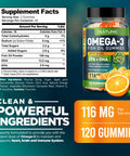 Built Nature Omega 3 Fish Oil Gummies With Epa & Dha From Wild Fish - Triple Strength Omega 3 Fish Oil Gummy, Supports Healthy Heart, Brain & Immune System, Burpless & Natural - 120 Gummies, 60 Day Supply