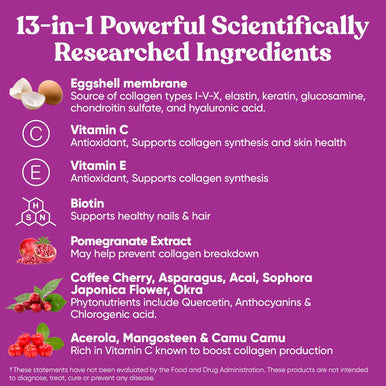 Eu Natural Move & Glow Collagen Pills for Women & Men Vegetarian Multi-Collagen (Type I-V-X) with 9 Plant-based Superfoods for Skin Health & Joint Support Biotin Vitamin C Vitamin E 60 Vegetarian Capsules