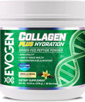 Evogen Collagen Plus Hydration - Grass-Fed Collagen for Women & Men | Collagen Peptides Powder | Collagen Powder Supporting Skin Vitality Hydration Joint & Tissue Health | Vanilla Bean | 30 Servings
