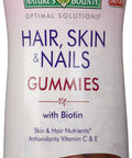 Nature's Bounty Optimal Solutions Hair Skin & Nails Gummies With Biotin
