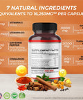 Ultra Herbs Cayenne Pepper 7 IN 1 - 16250mg - with Ginger Turmeric Cinnamon Black Pepper - Promotes Digestive System Function (150-day supply (pack of 1))