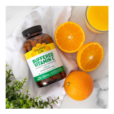 Country Life Vitamin C Buffered With Bioflavonoids 1000Mg 250 Tablets Certified Gluten Free Certified Vegan