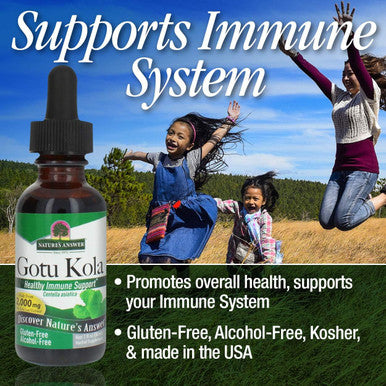 Nature'S Answer Gotu Kola Herb Alcohol 1-Fluid Ounce | Dietary Supplement | Supports a Healthy Immune System | Made in The USA | Gluten- Vegan & Vegetarian