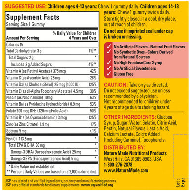 Nature Made First Multivitamin With Omega-3 Vitamins And Minerals For Nutritional Support 70 Gummies